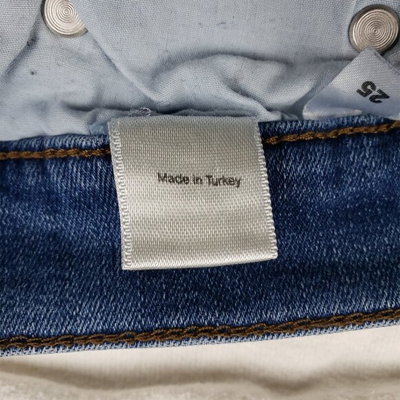 Reformation Jeans Medium Wash Blue Jeans Size 25 Stretch Denim Tapered Leg - Picture 11 of 14